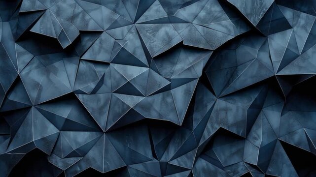 Video Close-up shot of a blue wall made of triangular tiles
