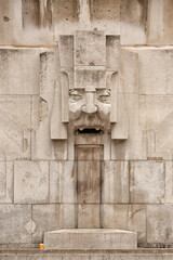 Sculpture and architectural decorations on the exterior walls of Milano Centrale (Milan Central) railway station