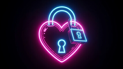 "Neon Heart Lock" or "Cyber Love Lock"