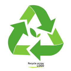Obraz premium recycle symbol on green background