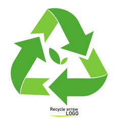 recycle symbol on green background