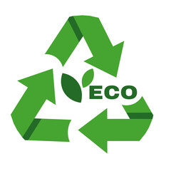 recycle symbol on green background