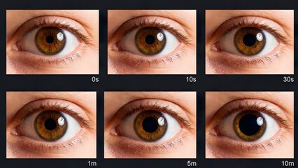 Close-up of Human Eye with Various Expressions.