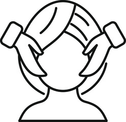 Woman's head with two hands touching her face, symbolizing a beauty treatment