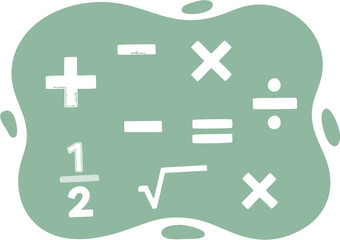 Obraz premium Mathematical Symbols and Operations Illustration for Education and Learning Concepts