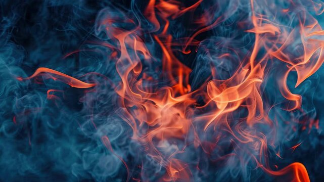 Video A close-up shot of flames burning brightly on a black background, perfect for use in scenarios requiring warmth and light