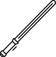 Sci fi laser sword light weapon outline on a white background