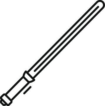 Sci fi laser sword light weapon outline on a white background