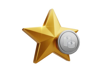 A 3D icon of a top performer icon with a points icon, symbolizing a high achiever and a points counter, with a star for a high score.