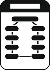 Flowchart illustrating a business process or workflow, organizing steps and connections