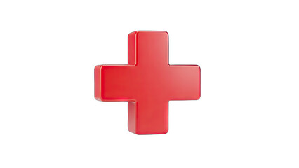 Obraz premium Red Three Dimensional Plus Sign Symbol Centered On A Transparent Background With Subtle Lighting Effects