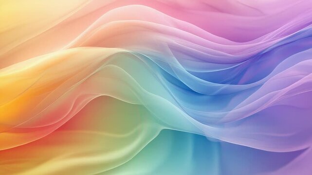 Abstract pastel wave pattern creating a soft, colourful, and fluid background, showcasing smooth gradients and ethereal light ideal for digital art and modern design concepts