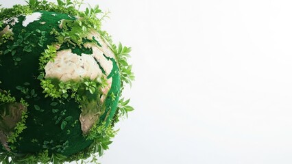 Earth covered in lush green plants