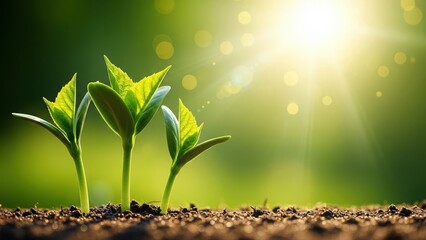 Sprouts growing in soil