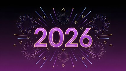 2026 new year s eve celebration background with purple and pink neon lights