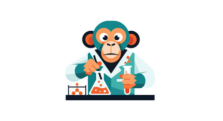 Scientist monkey doing experiments © JSTYLO