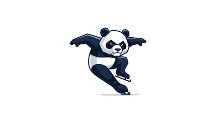 Panda ice skating