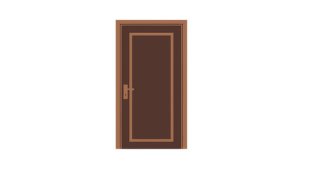 Isolated, framed brown door
