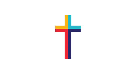 Colorful minimalist cross