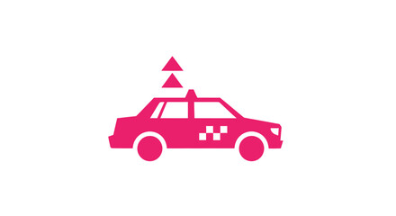 Pink taxi outline
