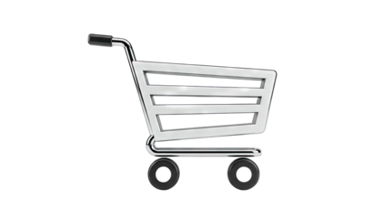 Shopping Cart Icon on White Background