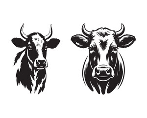 cow head silhouette, dairy cow silhouette, cow face vector design illustration set collection, cow head silhouette, cow face silhouette, cow head vector, cow face vector, cattle head silhouette, 