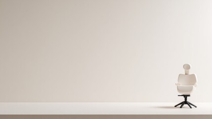 Obraz premium Minimalist Dental Wellness Banner With Exam Chair Silhouette on White Background for Promoting Dental Services and Education Materials