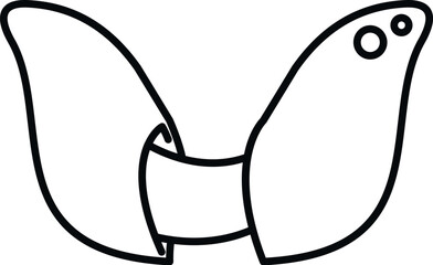 Thyroid gland outline drawing showing human endocrine system organ