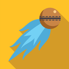 Cricket ball icon illustrating speed and rapid movement on a plain background