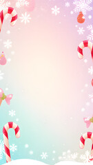 Colorful Christmas Candy Snowflakes and Ornaments - Festive Winter Celebration Background