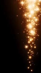 Golden Sparkle Glow: Magical Festive Celebration Bokeh Background with Glittering Elegance