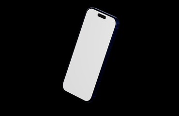 Stylish smartphone mockup with a blank white screen and a blue frame, perfect for showcasing your app or digital