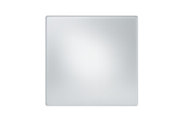 Shiny square glass panel with rounded corners, a versatile template or display element on a transparent background