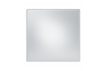 Shiny square glass panel with rounded corners, a versatile template or display element on a transparent background