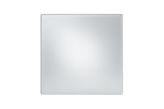 Shiny square glass panel with rounded corners, a versatile template or display element on a transparent background