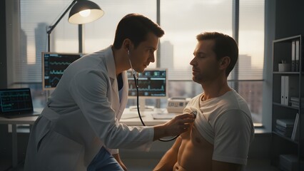 Doctor Examining Patient in Medical Office Setting.