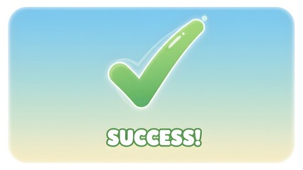 Green Checkmark Success Symbol with Text.