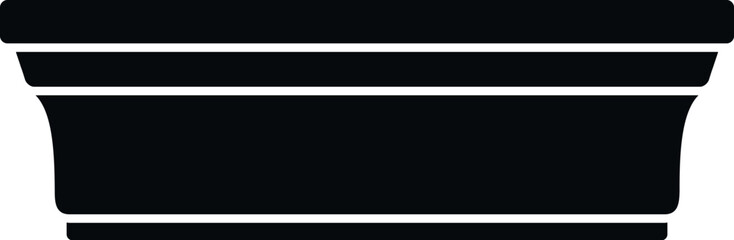 Black decorative cornice molding silhouette on a white background, representing architectural detail © anatolir