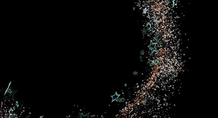 Elegant abstract design of stars trail on black, perfect for holiday concepts, party, celebrations, and festive occasion