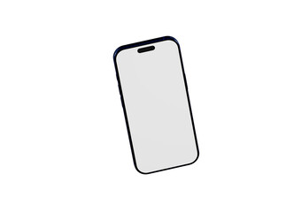 Minimalist smartphone with blank screen on white background, perfect for showcasing your app design or mobile in