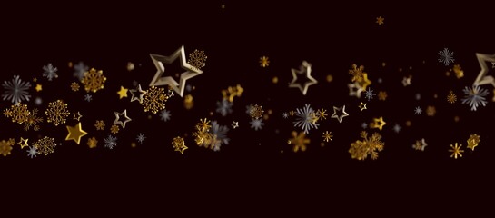 Elegant festive background with stars and snowflakes for Christmas, New Year. Perfect for celebrations, greetings, and d © vegefox.com