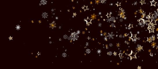 Abstract and elegant design featuring falling stars and snowflakes, perfect for holiday greetings, Christmas ca © vegefox.com