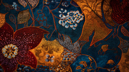 Luxurious Floral Textile Abstract Quilt Detail Pattern