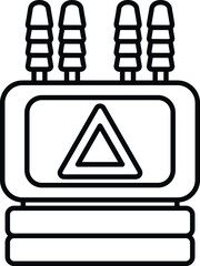 Electrical transformer icon symbolizing power, high voltage, and electrical danger