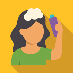 Woman washing her hair with shampoo and lather