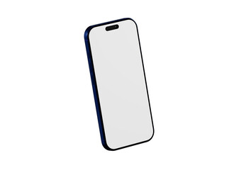 Stylish blue smartphone isolated on white background. Perfect for app design, website mockups and digital market