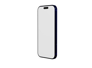 Clean, minimal design of a modern smartphone with a blank white screen, perfect for mockups, app concepts, and t