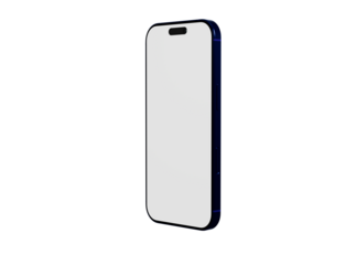 Clean, minimal design of a modern smartphone with a blank white screen, perfect for mockups, app concepts, and t