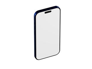 Clean, contemporary design of a smartphone featuring a sleek blue frame and blank white screen, perfect for tech