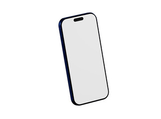Clean and contemporary mockup of a blue smartphone with a blank white screen, perfect for showcasing app designs